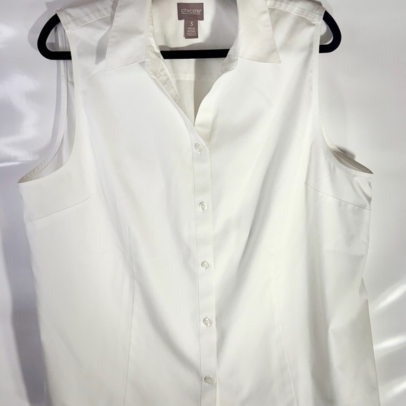 Chico's Tops - Chico's Classic White Sleeveless Blouse